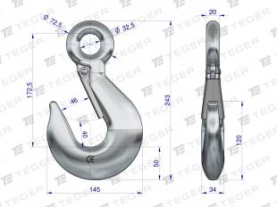 GANCHO C/SEGURO TEGER 2500kg