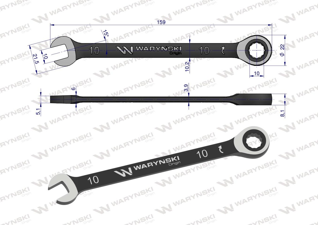 LLAVE C/CRICKET 10MM WARYNSKI