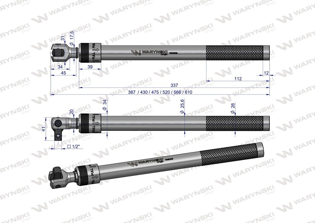 MANGO FUERZA EXTENSIBLE 1/2 WARYNSKI