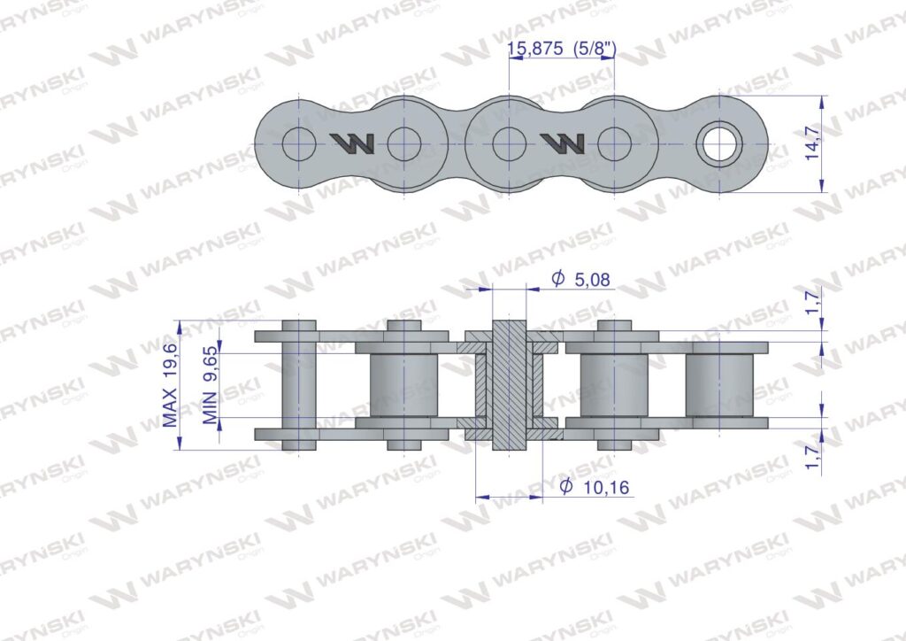 5/8 10B1 CADENA SIMPLE WARYNSKI CAJA 5m