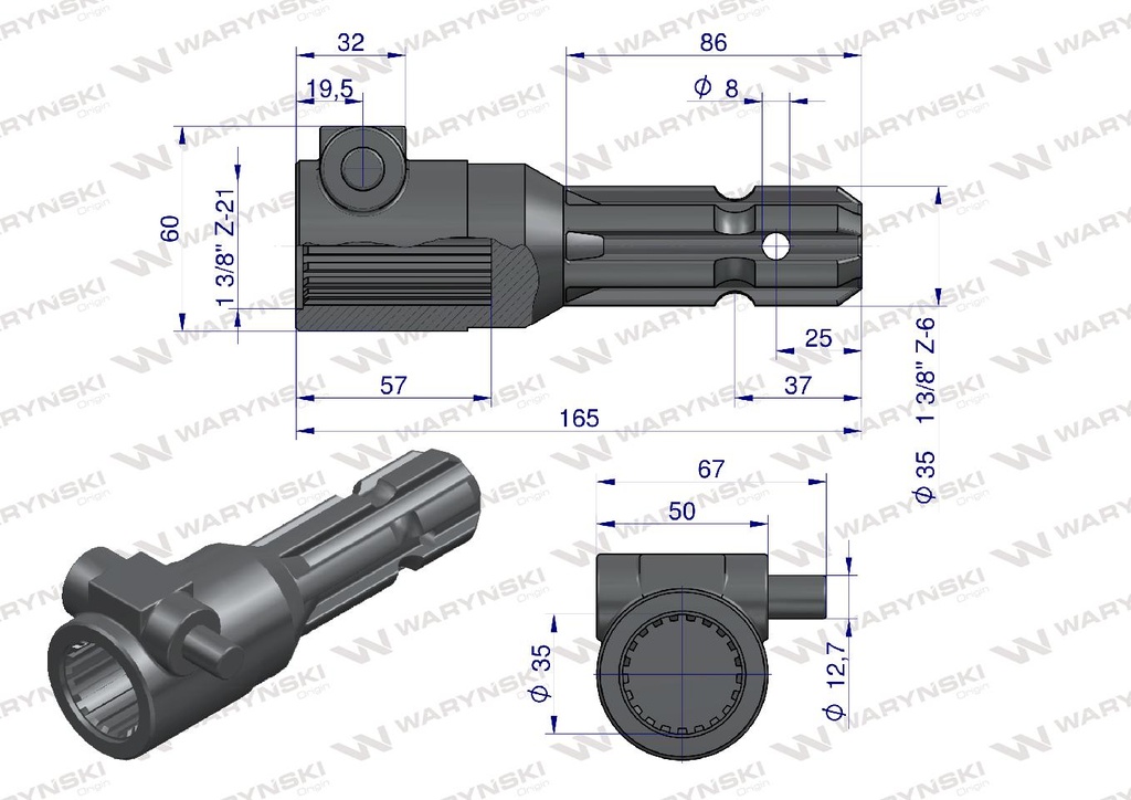 ADAPTADOR MACHO/HEMBRA 1.3/8 540/1000R