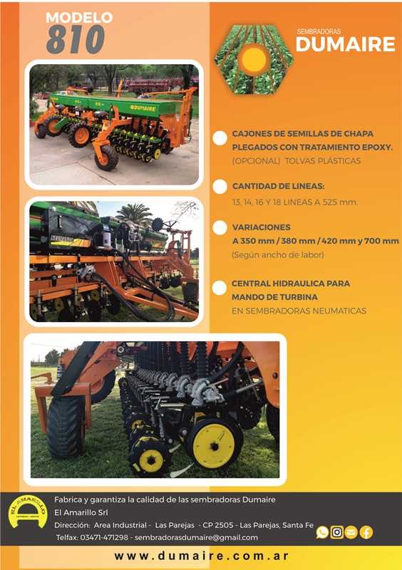 SEMBRADORA NUEVA DUMAIRE 810U 23 LINEAS