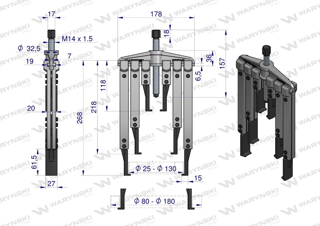 EXTRACTOR RULEMANES 80-180MM WARYNSKI