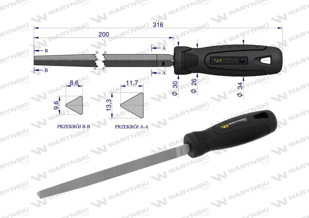 LIMA TRIANGULAR WARYNSKI 200MM